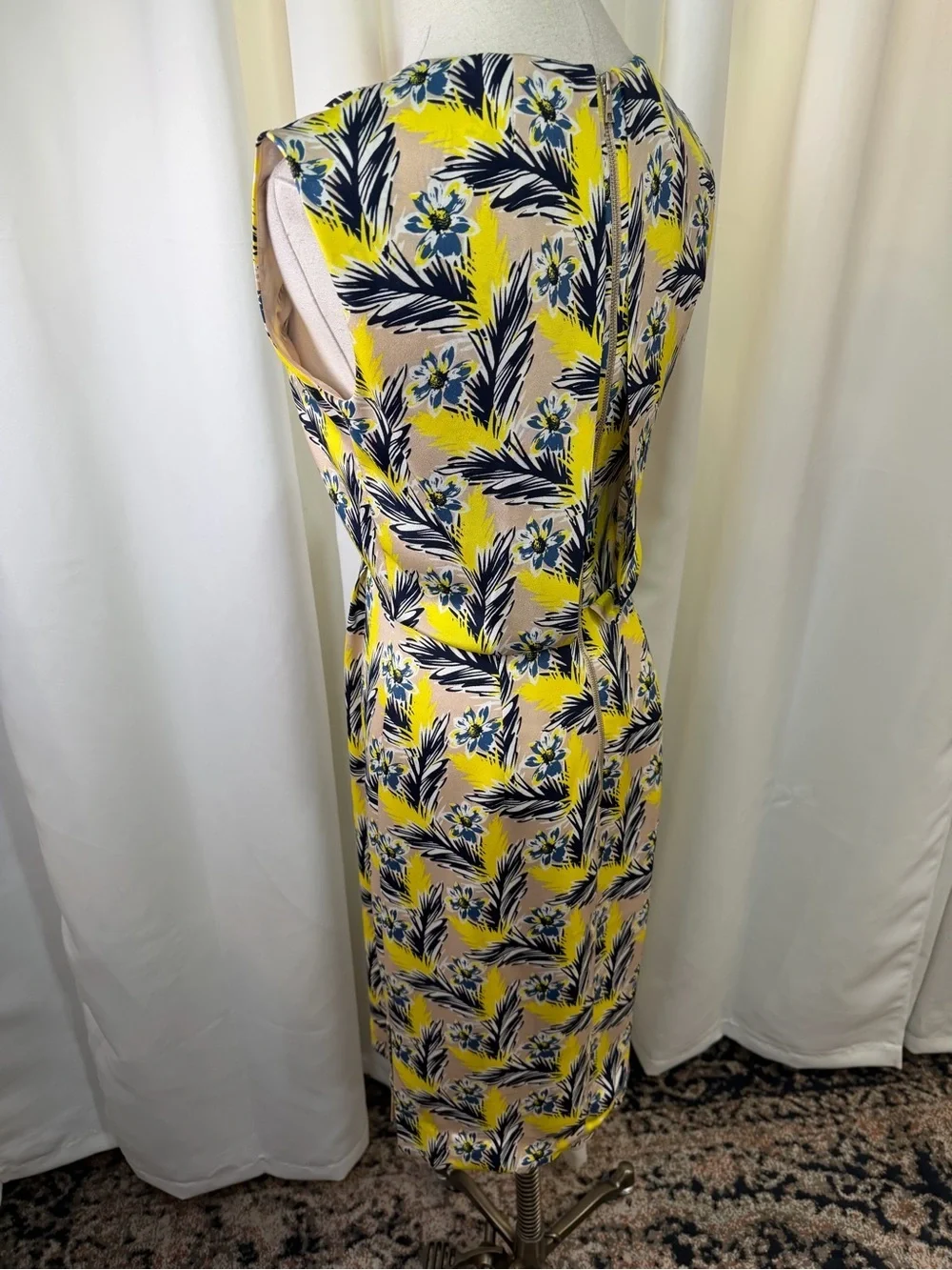 J. Crew ‘Yellow & Tan Floral Print Sleeveless Dress’ in “Meadow Spring” Size 00